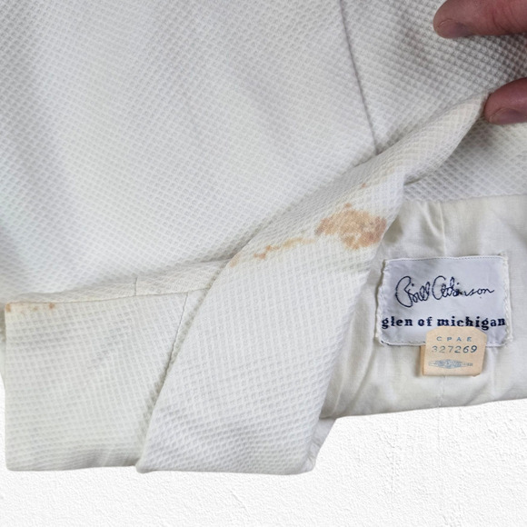 1960s Vintage White Sleeveless Mod Double Breasted Sporty Shift Dress Size 2 - Picture 13 of 15